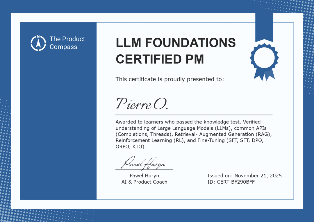 LLM Foundations Certified PM